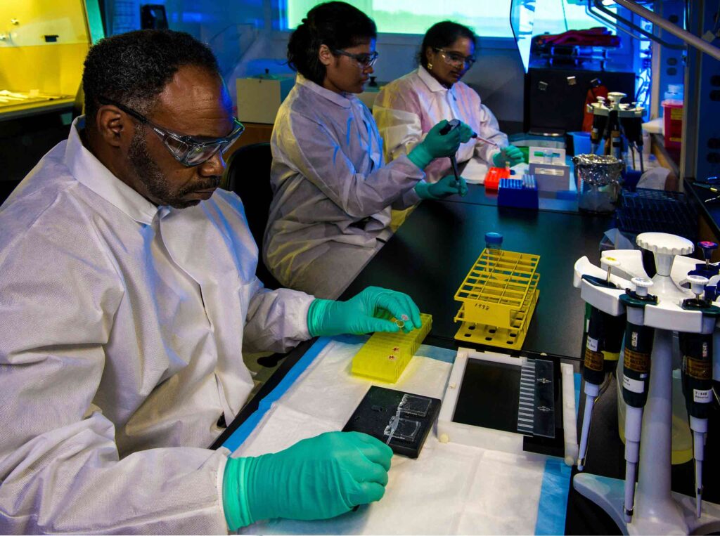 A student interning at the CDC